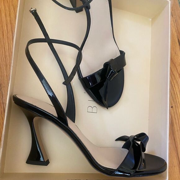 ALEXANDRE BIRMAN CLARITA BELL 85 PATENT SANDALs Black Heels bow shoes Revolve 8 - Picture 5 of 15